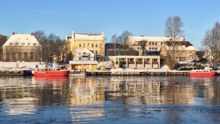 Winter view of River Glomma in Fredrikstad. Photo: David Nikel.