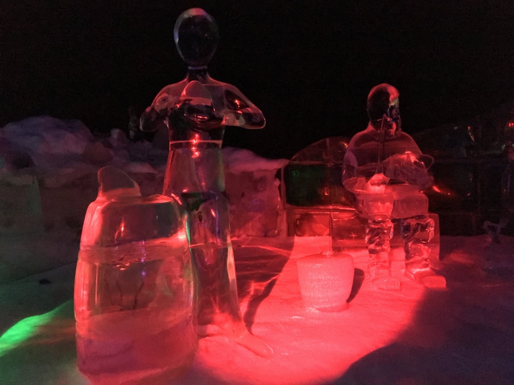 Ice sculpture inside Magic Ice in Svolvaer, Lofoten. Photo: David Nikel.