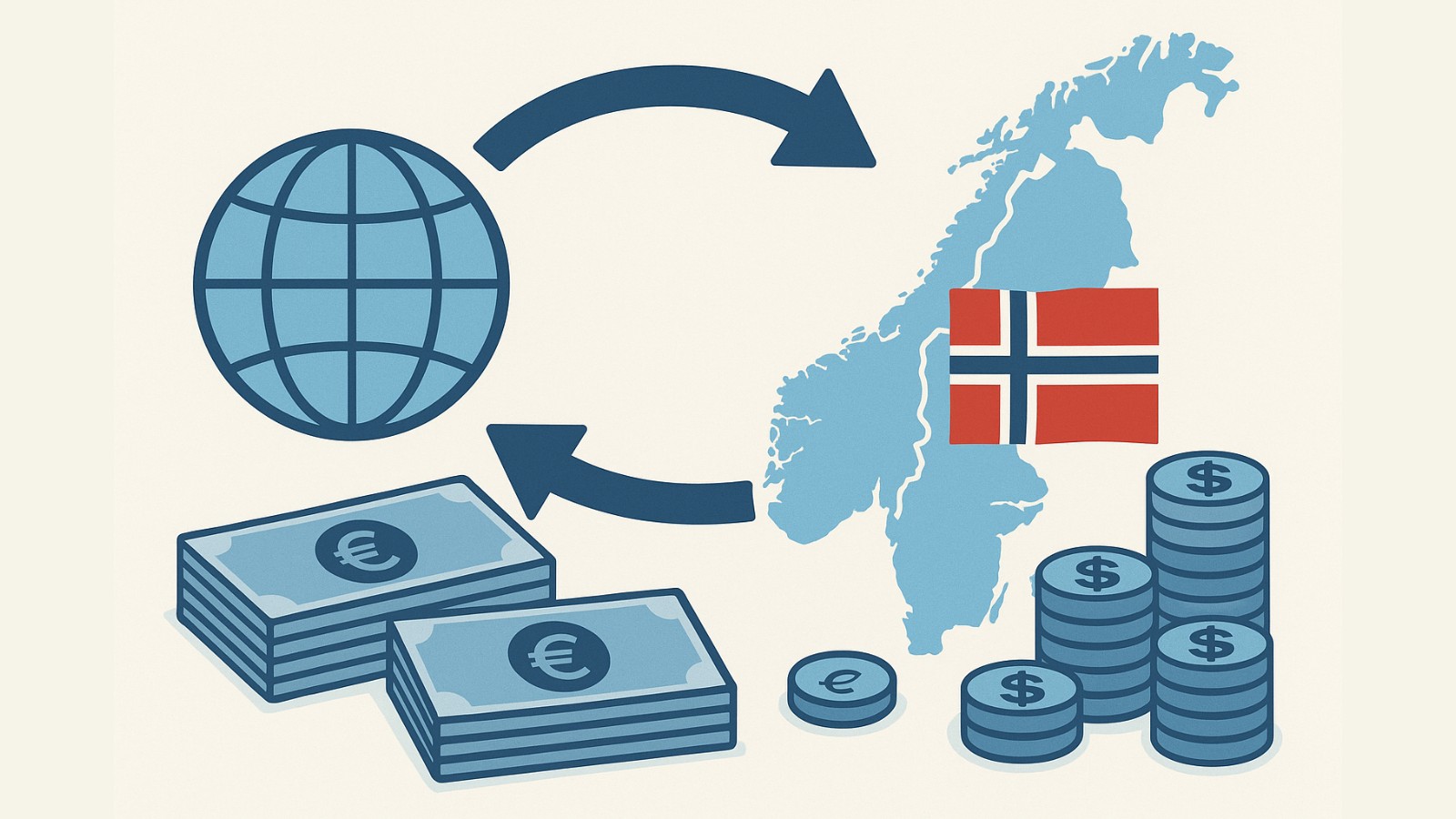 Illustration of global money transfers.