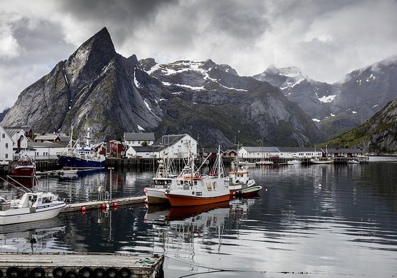 Reine in Lofoten on a chilly day