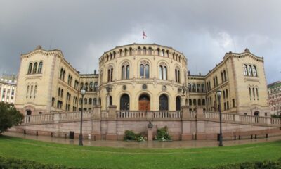 Stortinget, the Norwegian Parliament building, in Oslo.