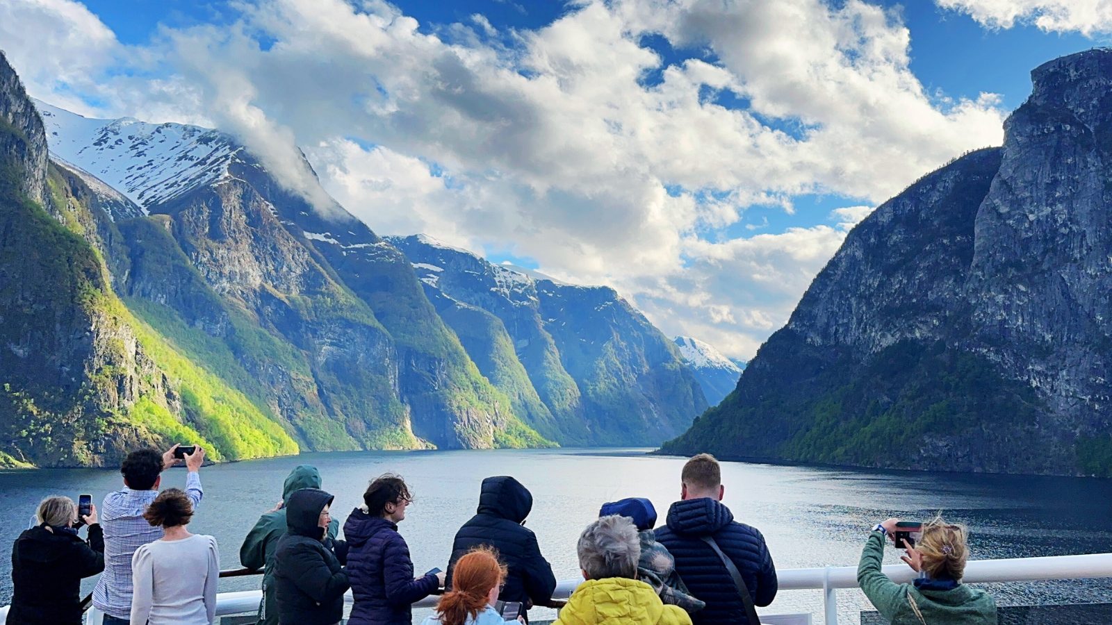 Tourists on a ship in the Norwegian fjords in May. Photo: David Nikel.