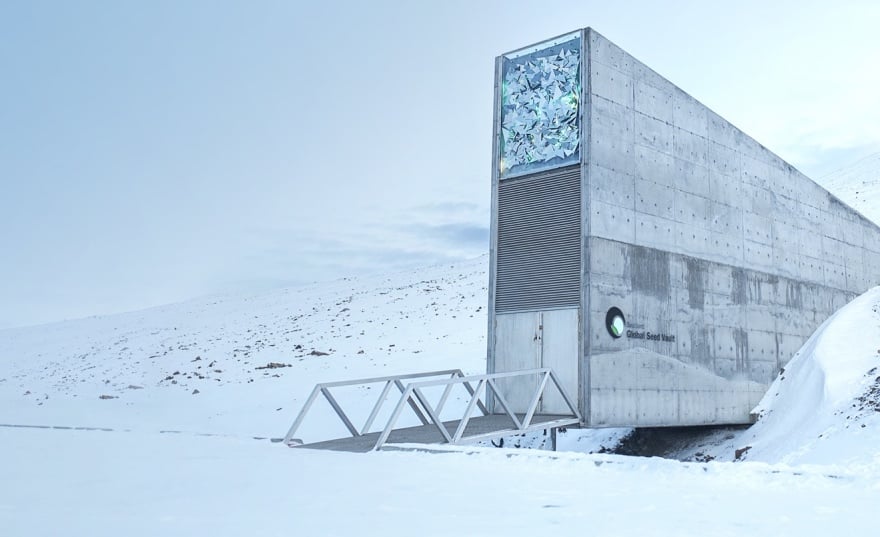 Entrance to the Global Seed Vault on Svalbard