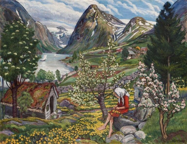 A fjord landscape by Nikolai Astrup.