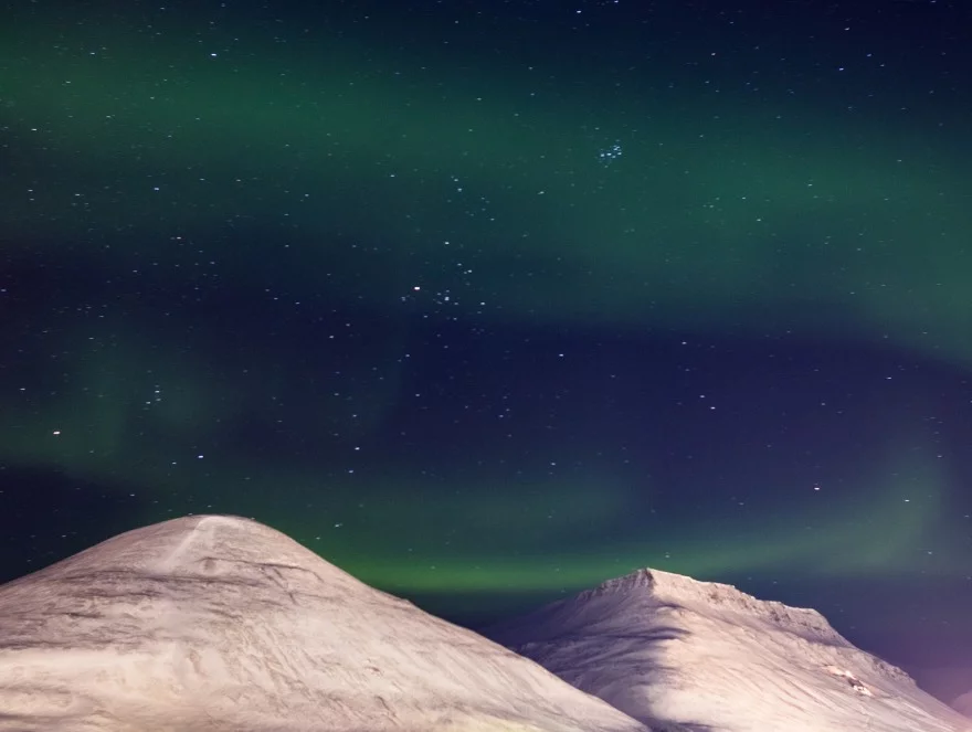 Watching the northern lights over Svalbard