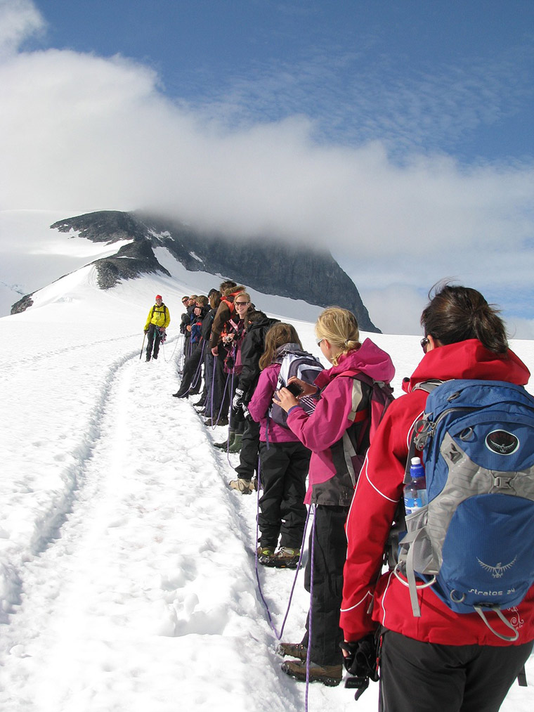 The glacier hike to the summit of Galdhøpiggen, Norway's highest mountain.