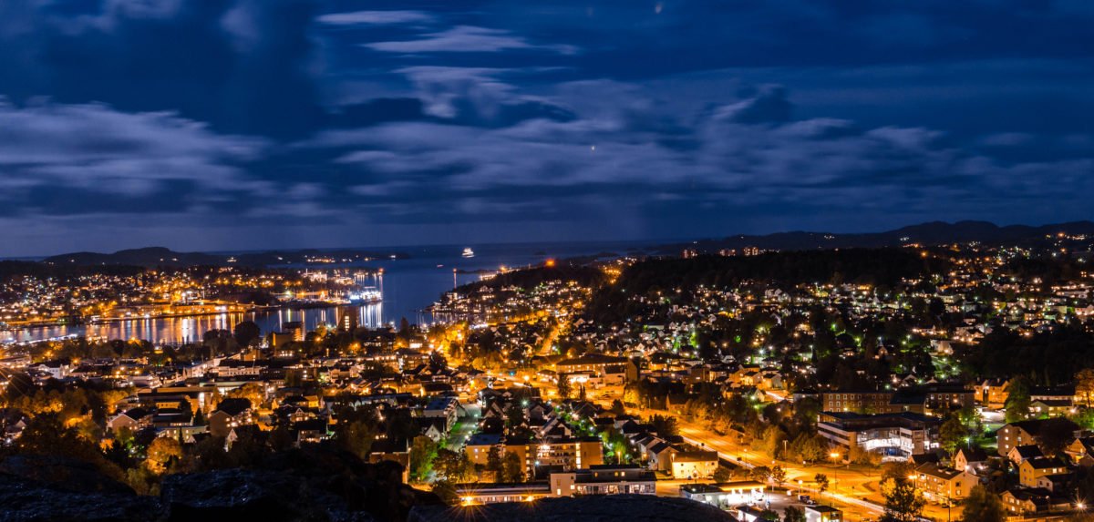 Sandefjord at night