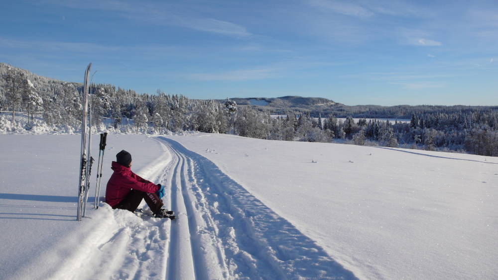 Cross country skiing at Landåsen.
