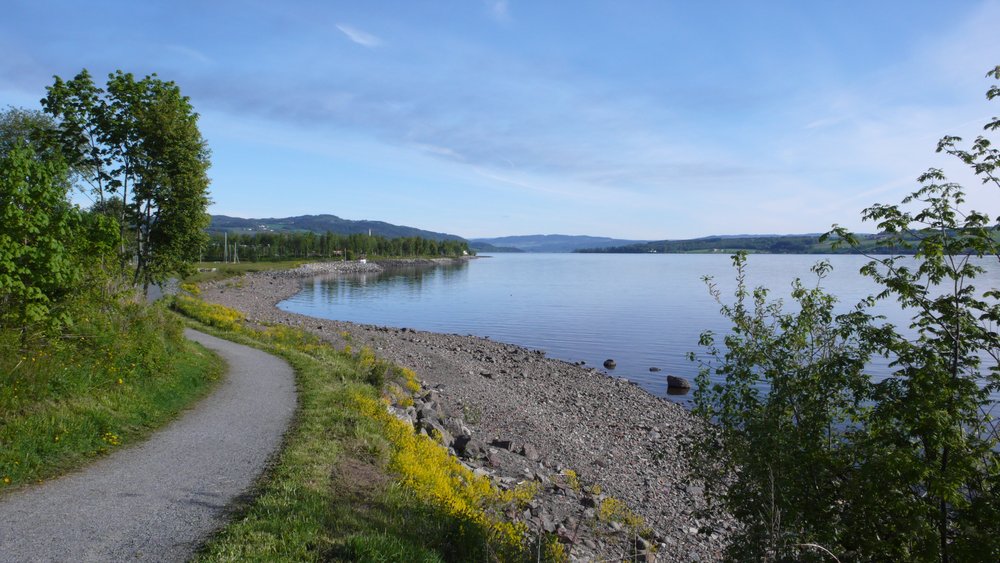 Gjøvik on lake Mjøsa in Norway