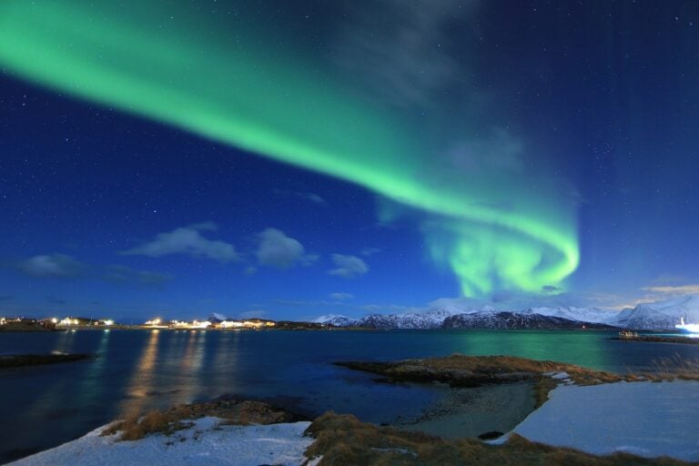 Northern lights photography in northern Norway