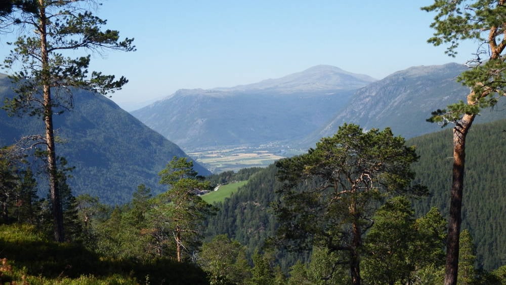 Looking down at Gudbrandsdalen from the road up to Mysuseter