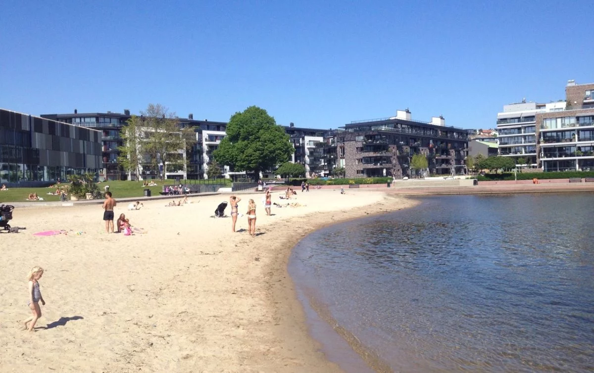 Beach in Kristiansand city centre