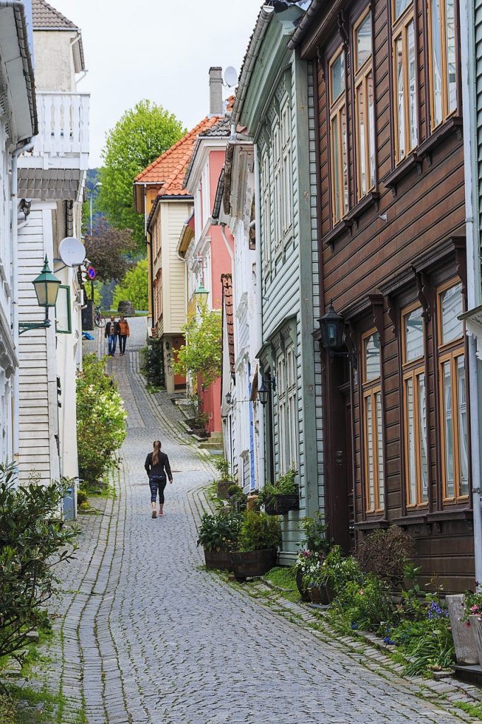 A cobbled backstreet in Bergen