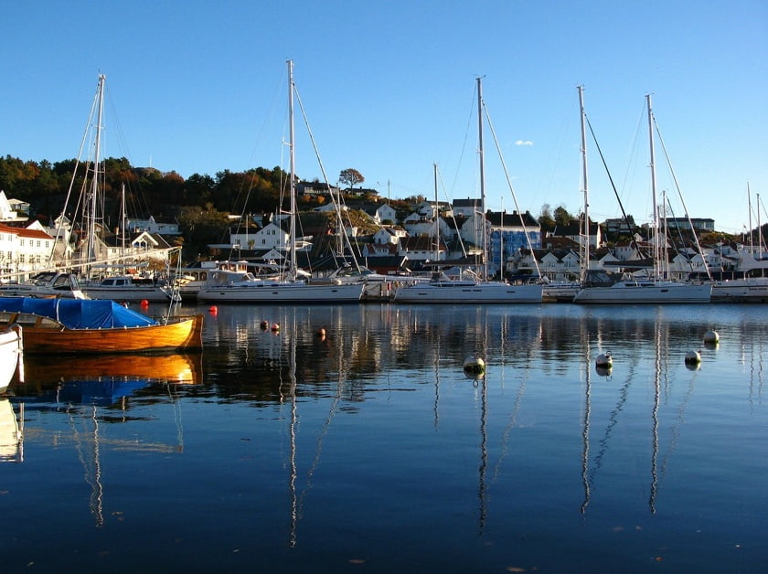 Boats in Grimstad harbour