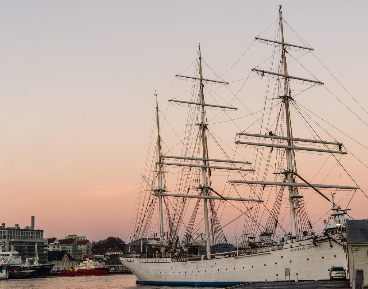 Old ship in Bergen harbour