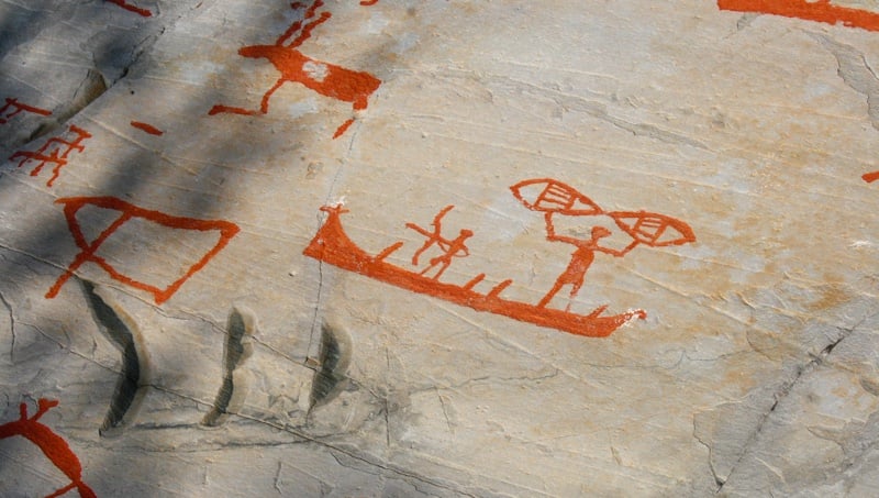 Rock carvings in Alta, Norway, at a UNESCO World Heritage Site.