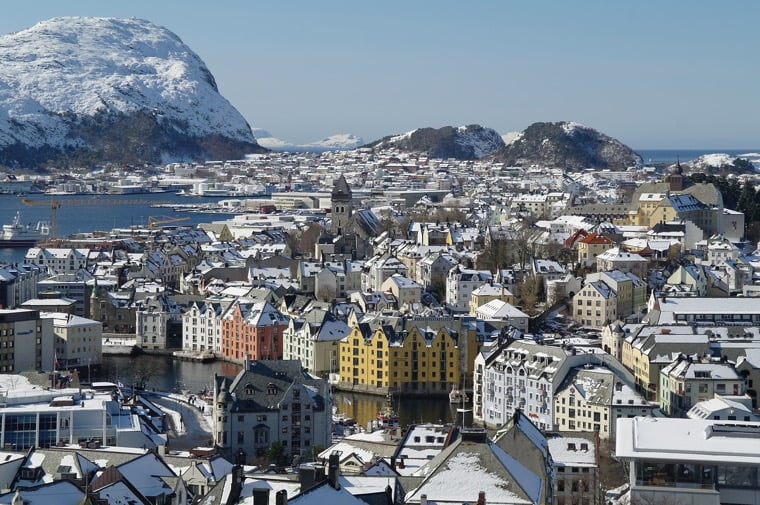 Beautiful Ålesund in the winter