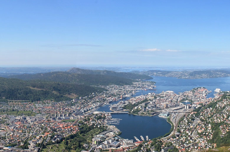 A panorama of Bergen city in Norway