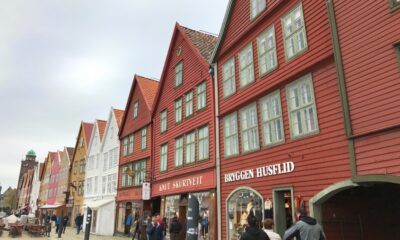 The world-famous wharf buildings at Bryggen in Bergen. Photo: David Nikel.