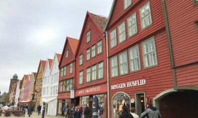 The world-famous wharf buildings at Bryggen in Bergen