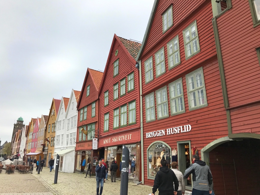 The world-famous wharf buildings at Bryggen in Bergen