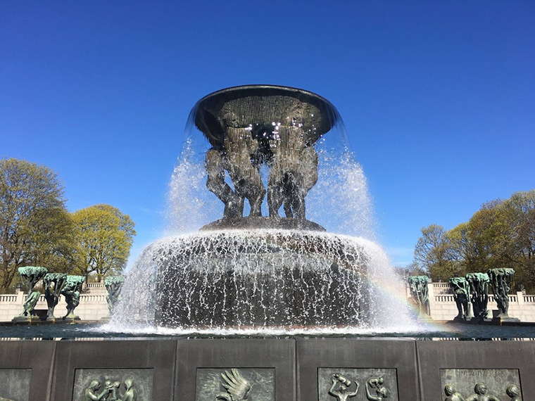 Feature fountain in Frogner Park, Oslo