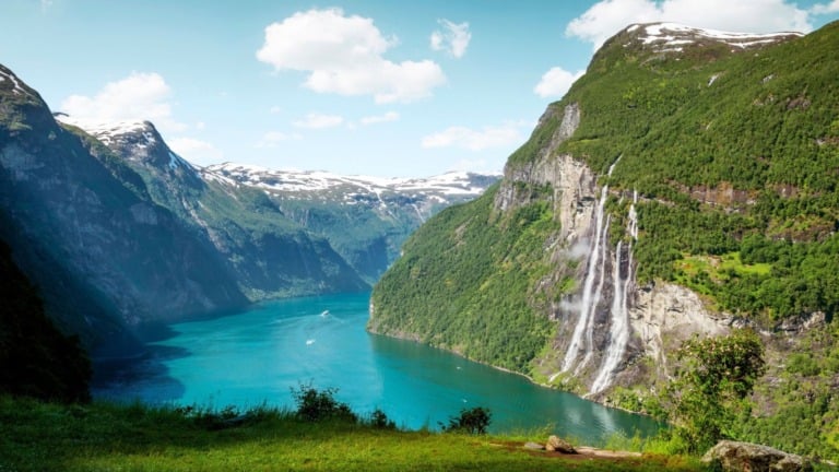 View of the Geirangerfjord in Norway.