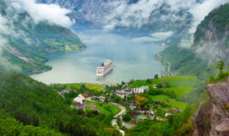 View over the Geirangerfjord in Norway