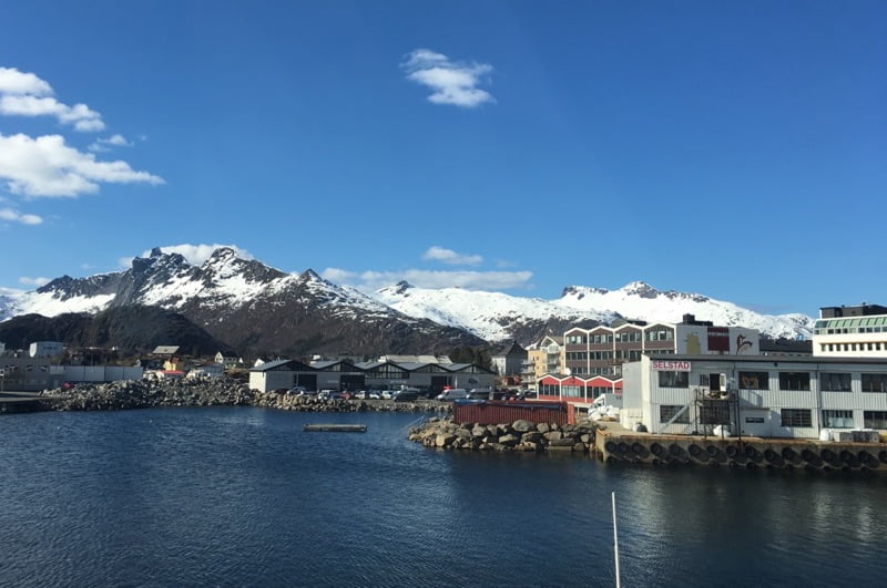 A hotel room view in Svolvær, Lofoten