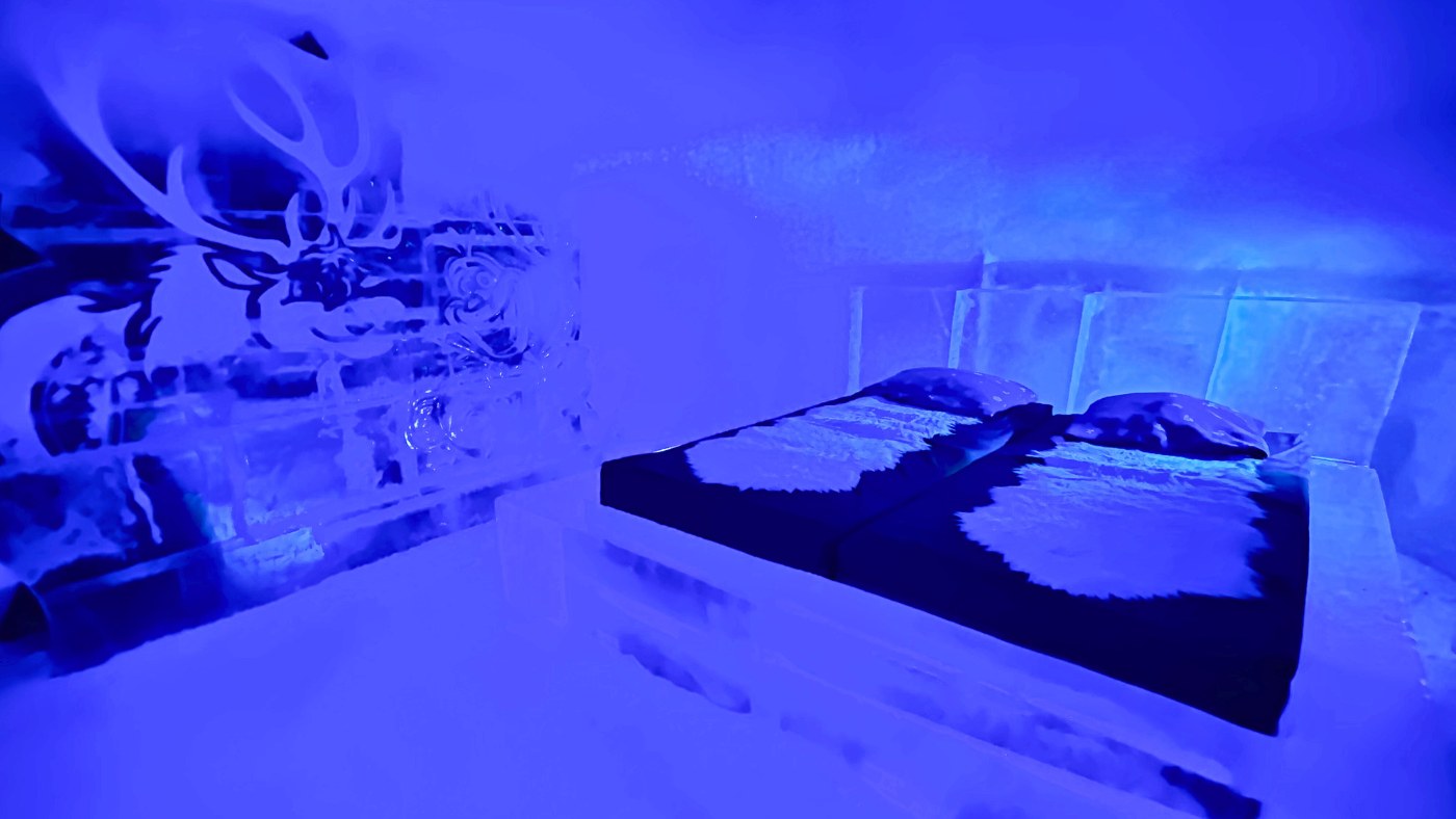 A guest room in Kirkenes Snow Hotel, Norway. Photo: David Nikel.