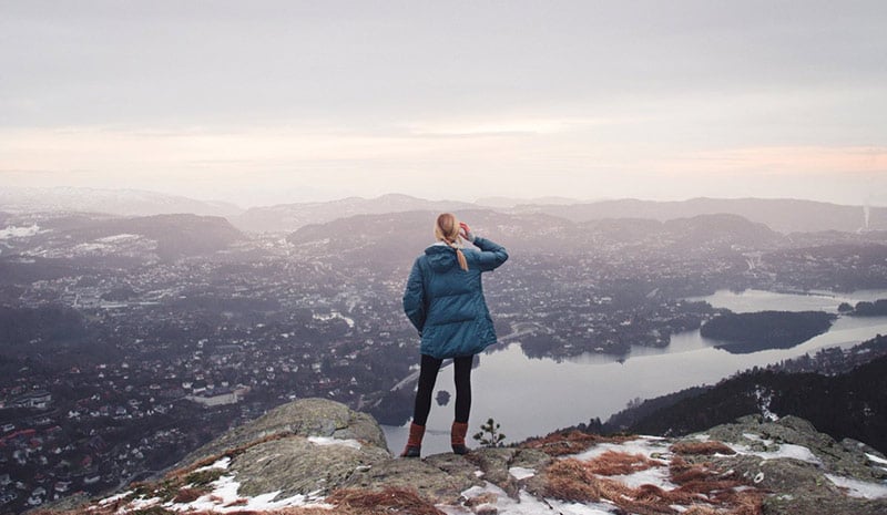 The awesome view of Bergen from the Løvstakken hike
