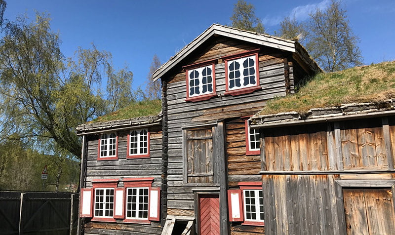 An old mining house at the Sverresborg open air folk museum in Trondheim, Norway