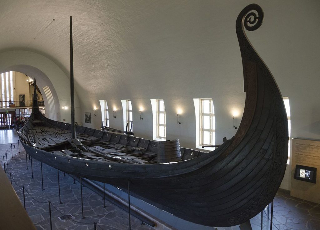 Oseberg Viking Ship in an Oslo museum