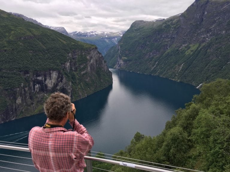 Photography at the Geirangerfjord viewpoint