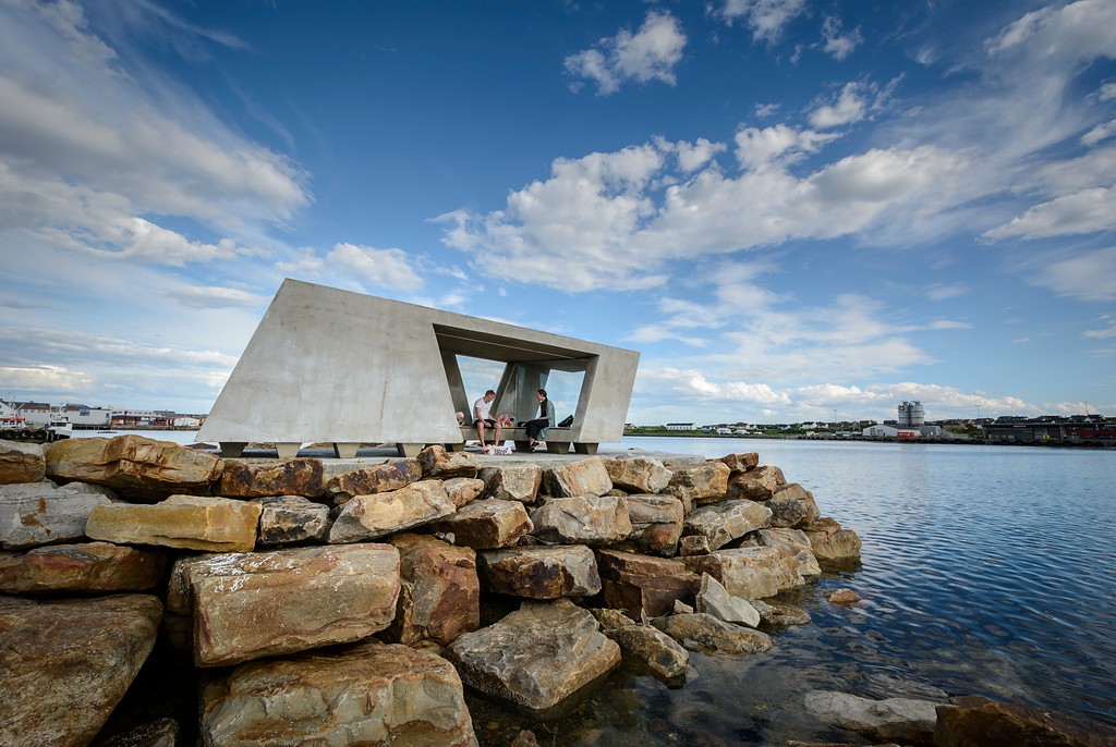 Birdwatching hide at Vadsø in Varanger. Photo: Fredrik Fløgstad / Statens vegvesen.