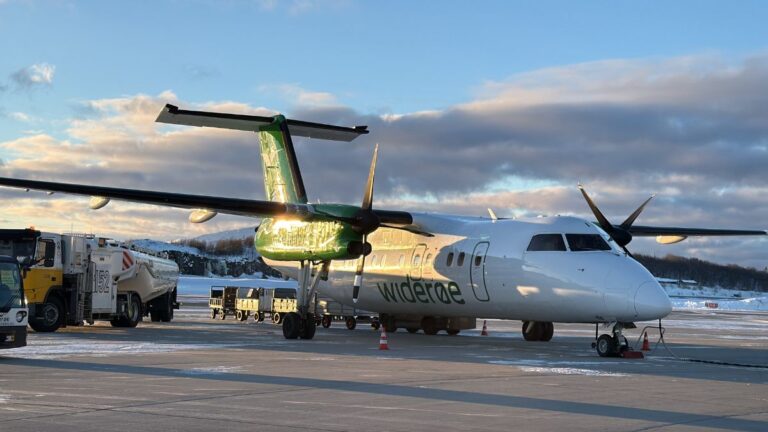 Widerøe airplane at Bodø Airport in Northern Norway. Photo: David Nikel.