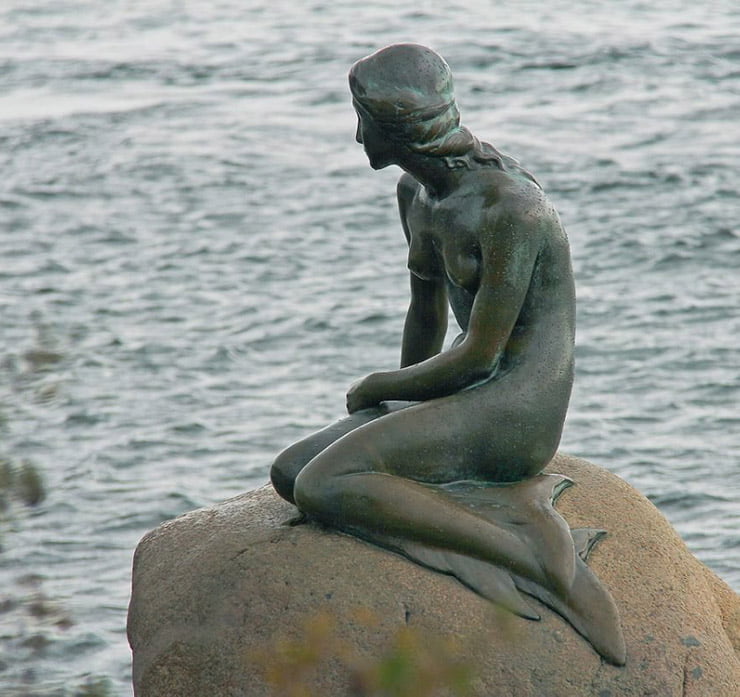 The Little Mermaid sculpture in Copenhagen, Denmark