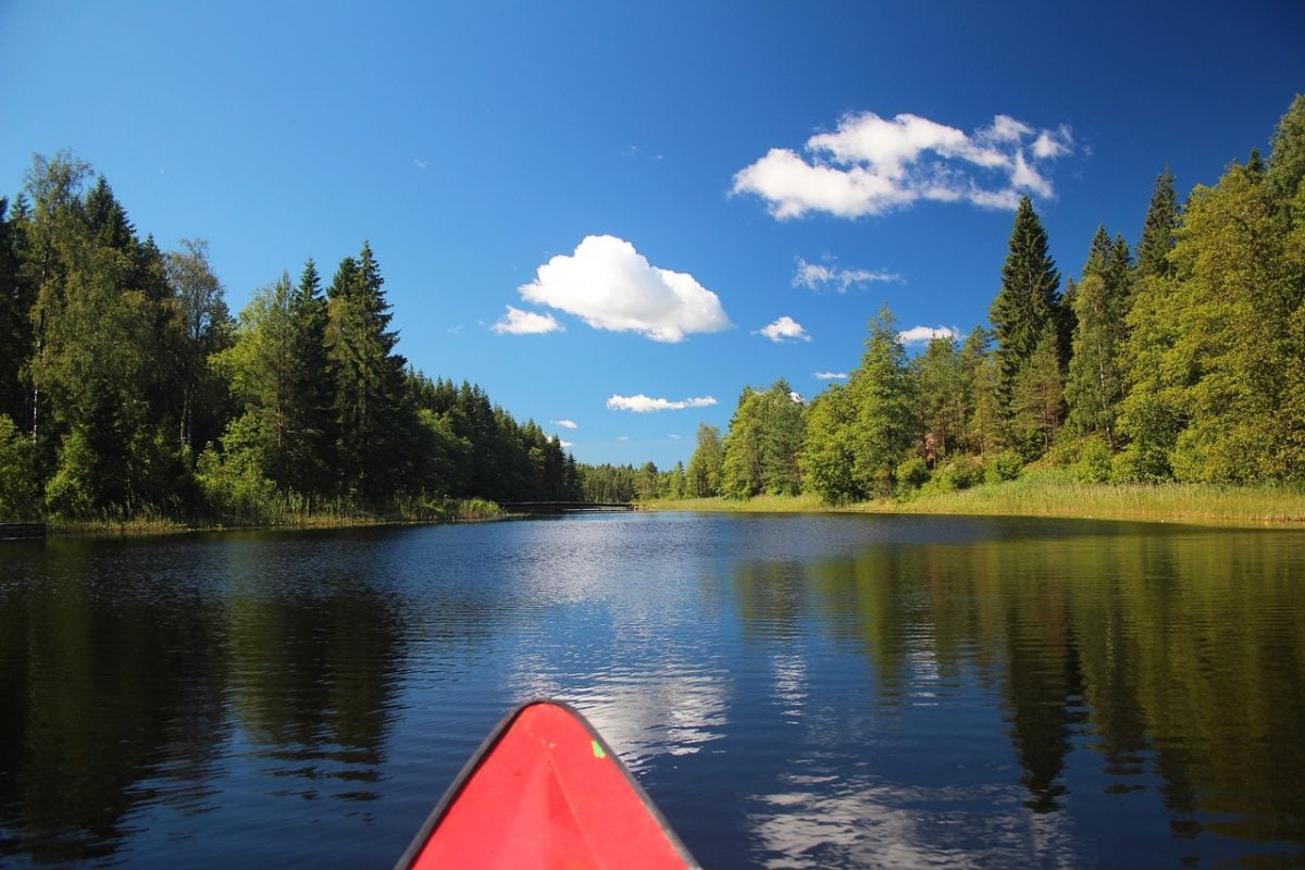 Kayaking in the Swedish lakes
