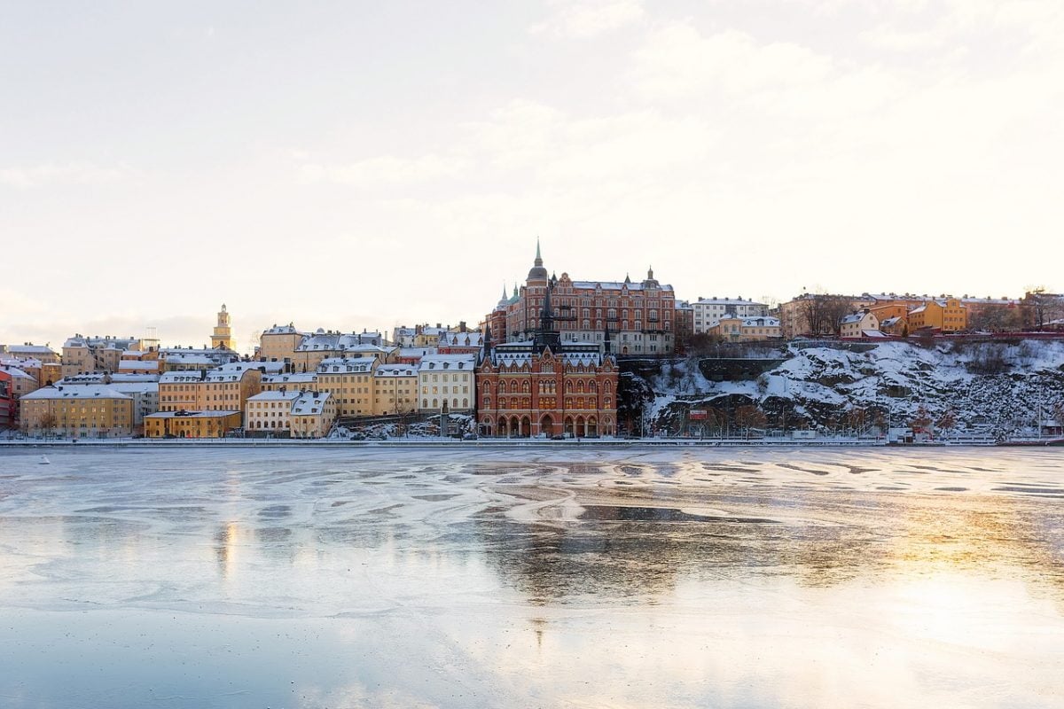 Stockholm winter cityscape