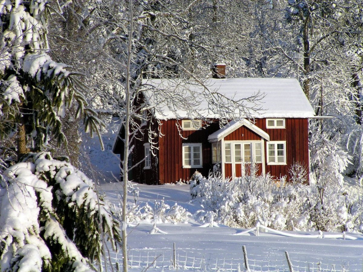 Winter in the Arctic region of Sweden.