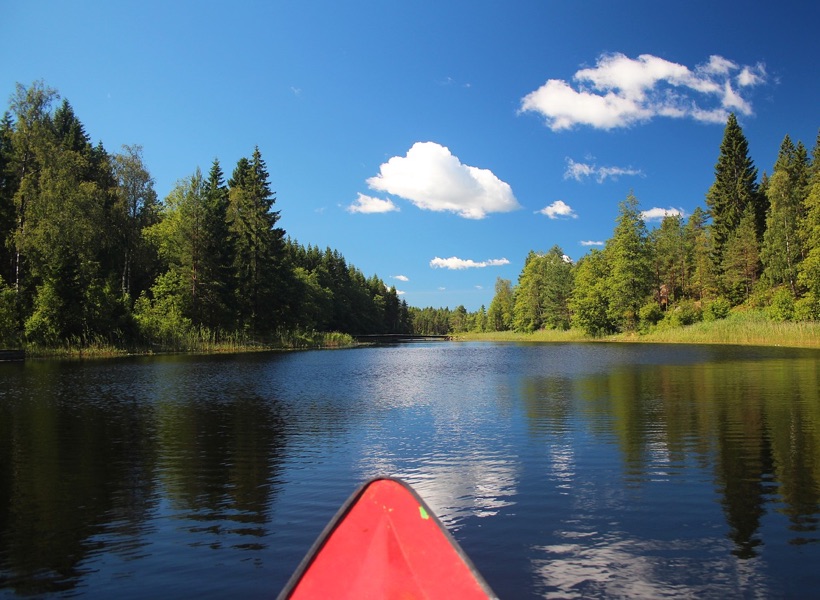 Kayaking in the Swedish lakes