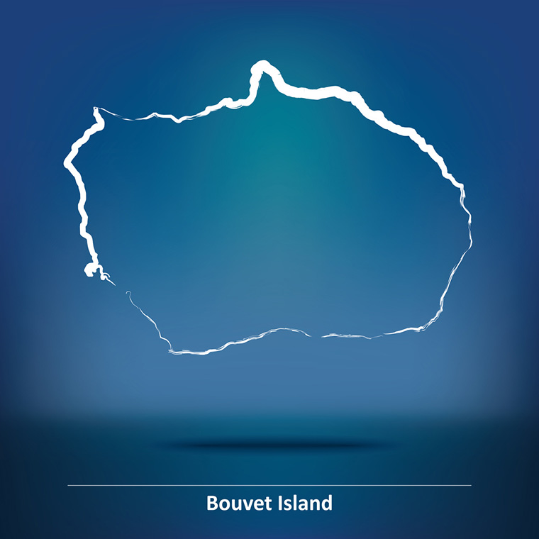 A doodle outline of Bouvet Island, a Norwegian territory