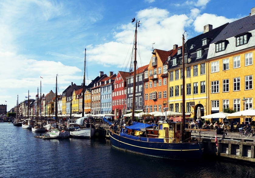 A Copenhagen canal scene in Denmark