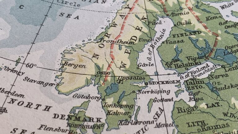 Map of the Scandinavian region.