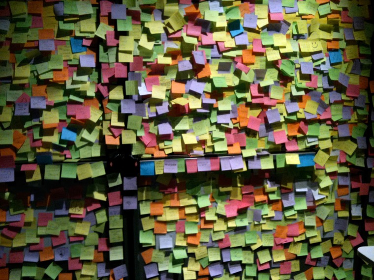 Message wall in the Nobel Peace Center