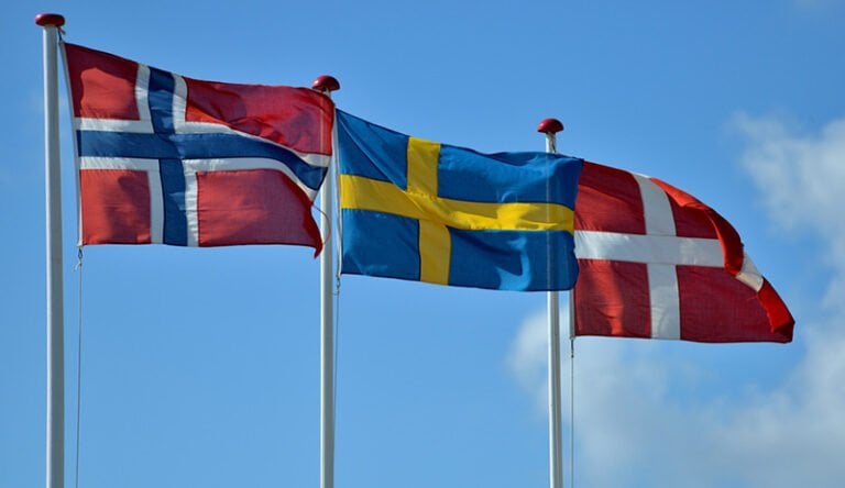The flags of the Scandinavian countries