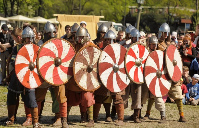 Viking reenactment in Trondheim, Norway