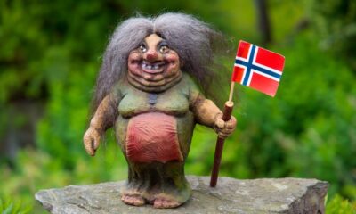 Norway troll holding a flag