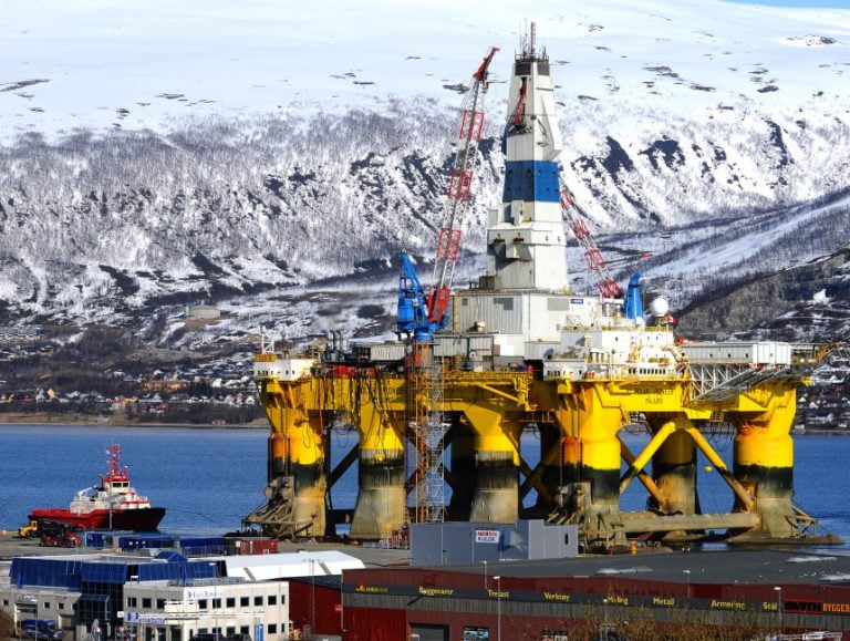 An oil rig in Tromsø harbour