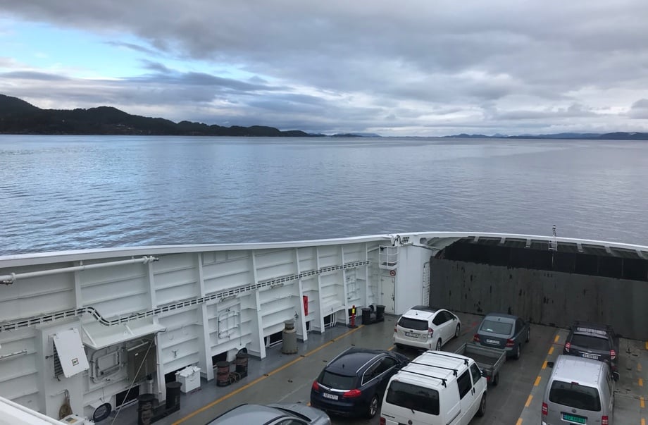 On board the Sandvikvag to Halhjem car ferry